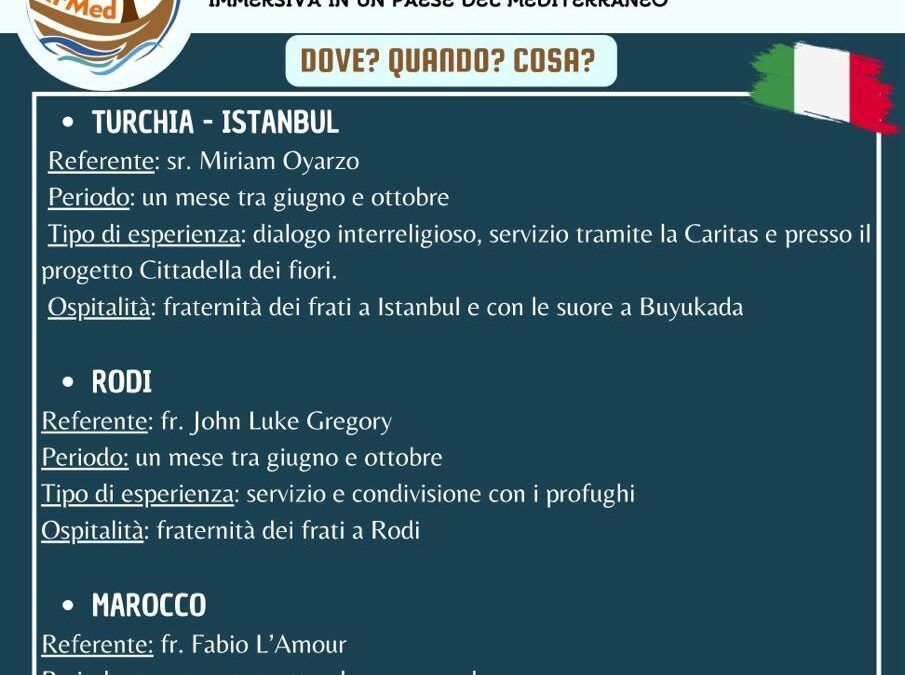 Volontariato internazionale per giovani nel Mediterraneo